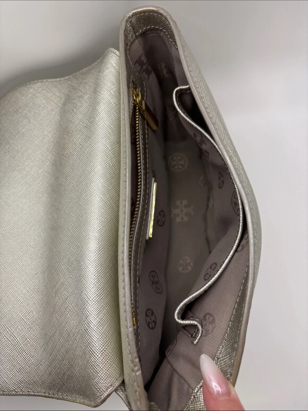Tory Burch sleek metallic